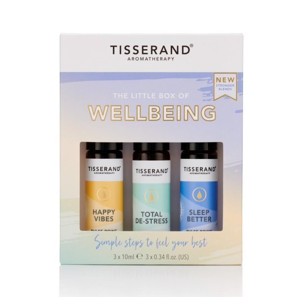 Tisserand The Little Box of Wellbeing contains 3 pulse point roller balls For Sale