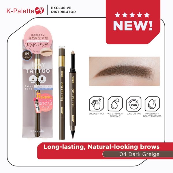 K-Palette Lasting 2Way Eyebrow Liquid WPa 04 Dark Greige Sale