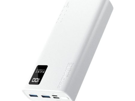 PROMATE 20000mAh Power Bank With Smart LED Display & Super Slim White For Discount