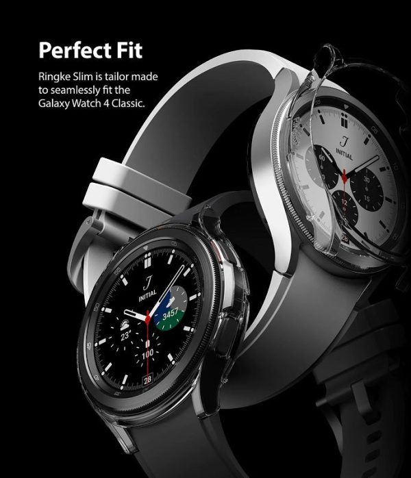 Galaxy Watch 4 Classic 46mm Case Slim Clear and White by Ringke Supply