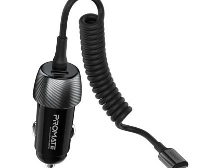 PROMATE 33W Car Charger with Lightning Cable and USB-A Port Online