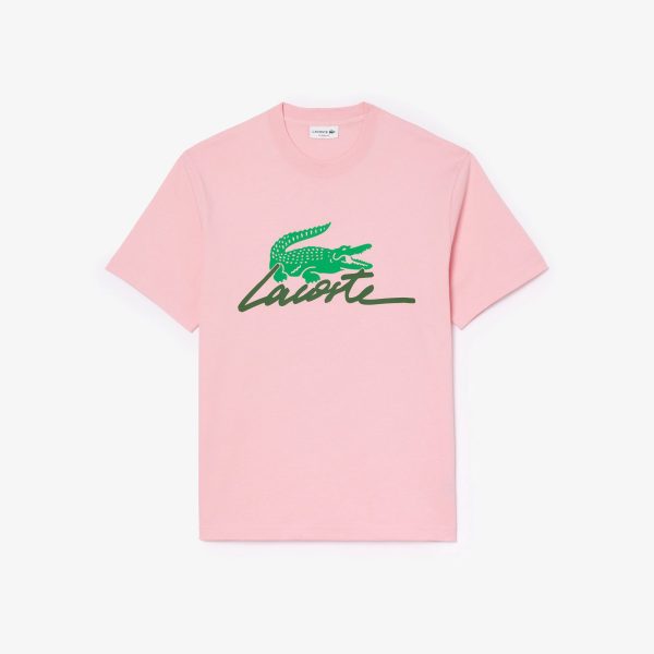 Men LACOSTE Print Cotton T-Shirt For Sale