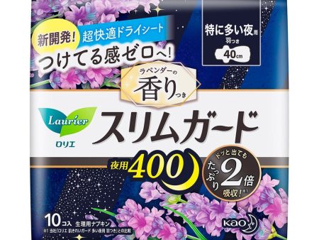 Kao Laurier Slim Guard Lavender Scent Night 400 10Pcs on Sale