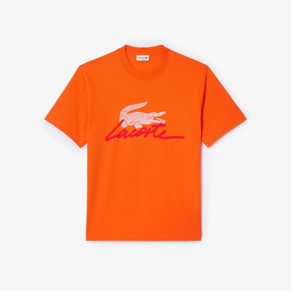 Men LACOSTE Print Cotton T-Shirt Online now