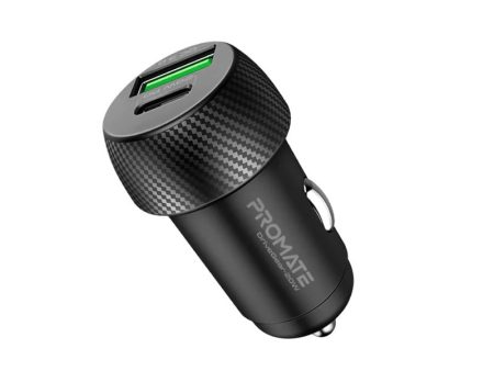 PROMATE 20W Dual Port Car Charger with QC3.0 and USB-C Port Online Sale