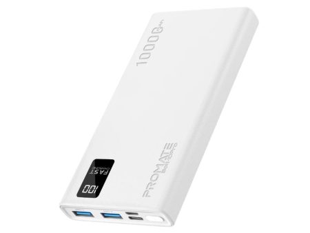 PROMATE 10000mAh Power Bank With Smart LED Display & Super Slim Fashion