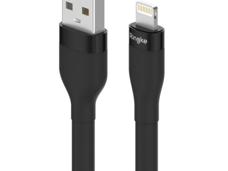 Ringke Fast Charging Pastel USB A to Lightning 1.2m Black Cable Hot on Sale